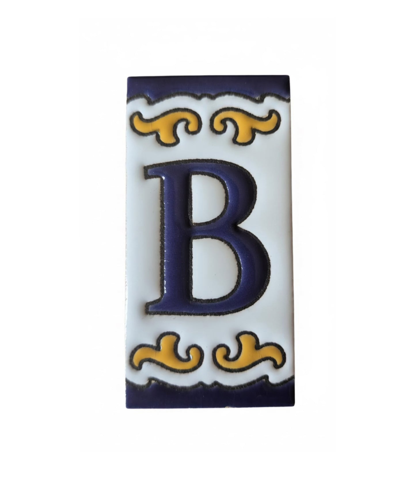 Hand-painted Ceramic Mini House Number Tiles | 2.95 x 1.46 x 0.2 inches 7.5 x 3.7cm | MD-05
