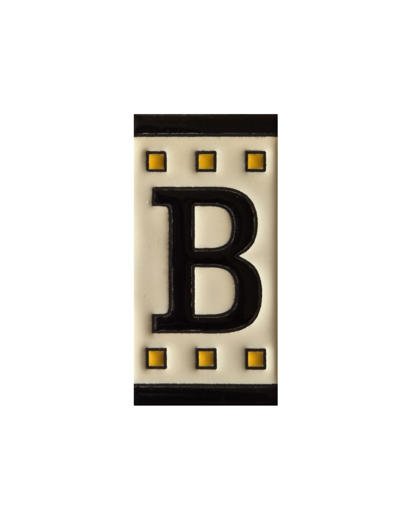 Hand-painted Ceramic Square Black House Number Tiles 11 x 5.5 cm