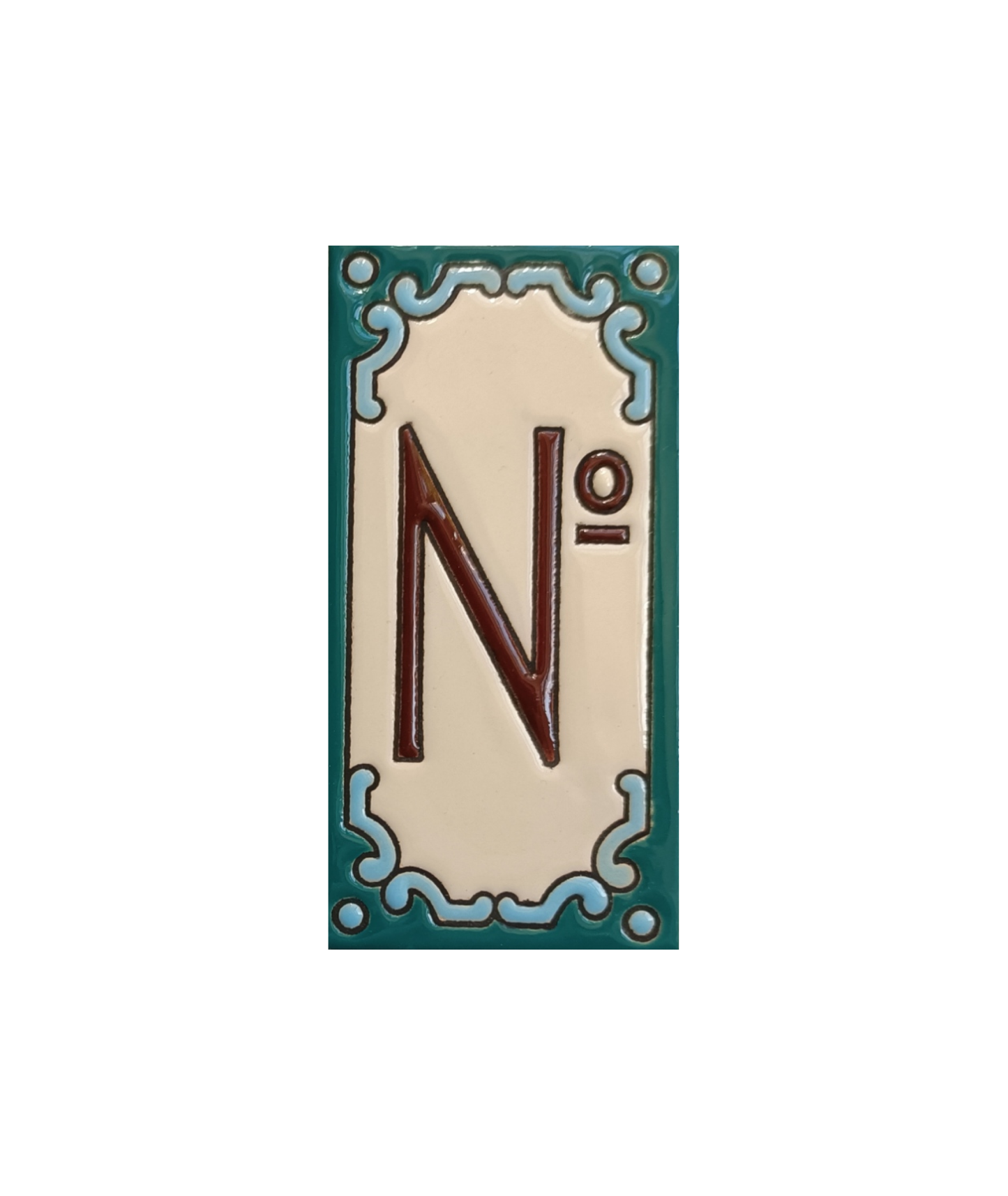 Hand-Painted Ceramic House Number Tiles 11 x 5.5 cm | Jacho M-13