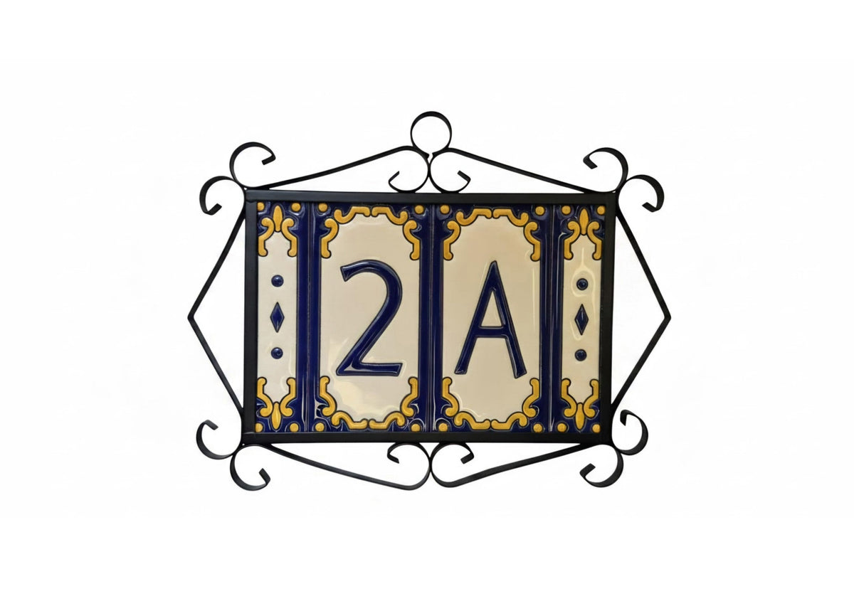 Jacho Hand-painted Ceramic House Number Tiles 11 x 5.5 cm