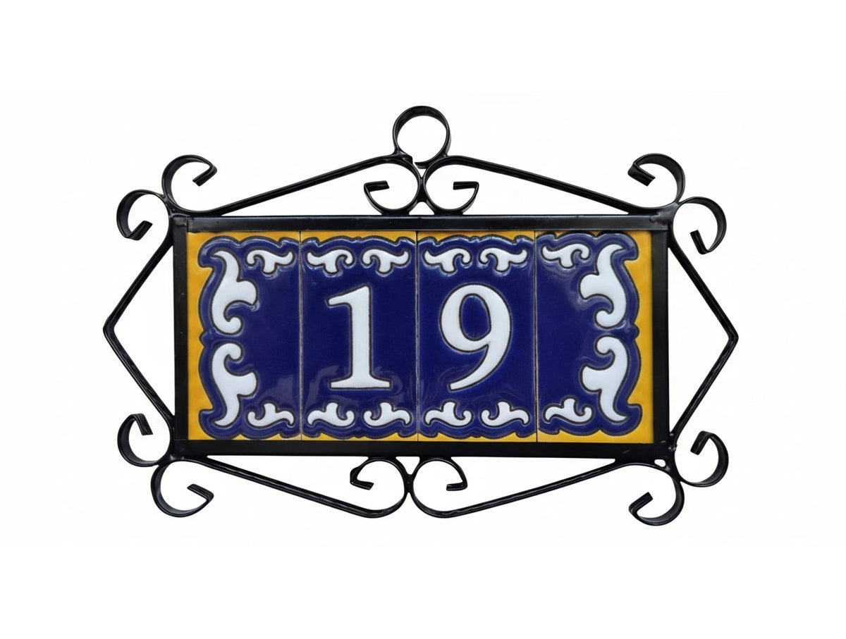 Hand-painted Daniela M-1 Ceramic Number Tiles