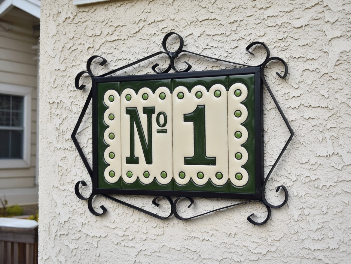 Soto designed ceramic number tiles 11 x 5.5 cm