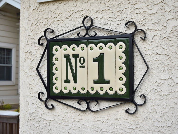 Soto designed ceramic number tiles 11 x 5.5 cm