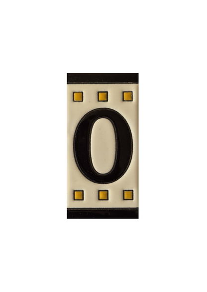 Soto Square Hand-painted Ceramic Black Number Tiles 11 x 5.5 cm