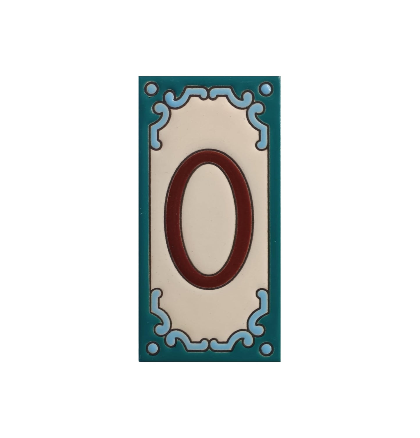 Hand-Painted Ceramic House Number Tiles 11 x 5.5 cm | Jacho M-13