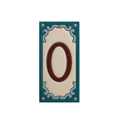 Hand-Painted Ceramic House Number Tiles 11 x 5.5 cm | Jacho M-13
