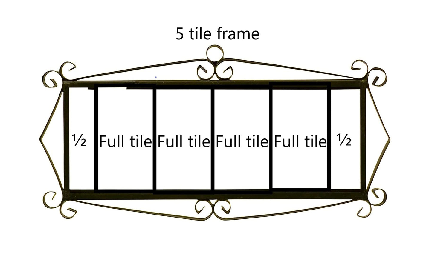 Hand-Painted Black Floral Ceramic Number Tiles 11 x 5.5cm with the option of Metal Filigree Frames