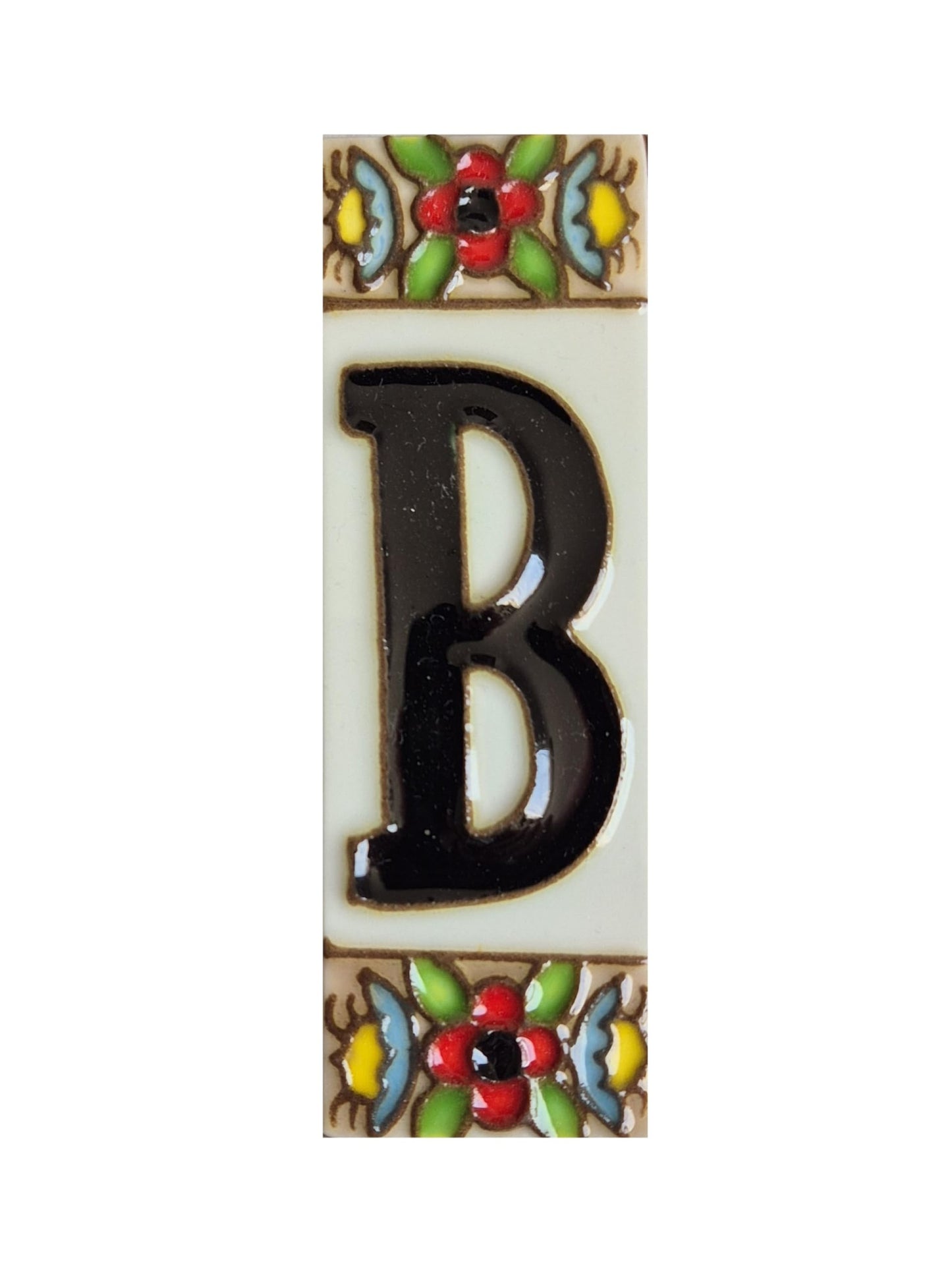 Spanish cherry number tiles with the option of wooden frames 10 x 3.3 cm