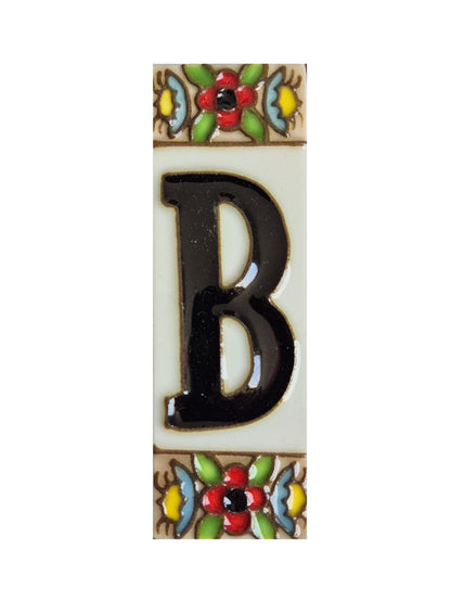 Spanish cherry number tiles with the option of wooden frames 10 x 3.3 cm