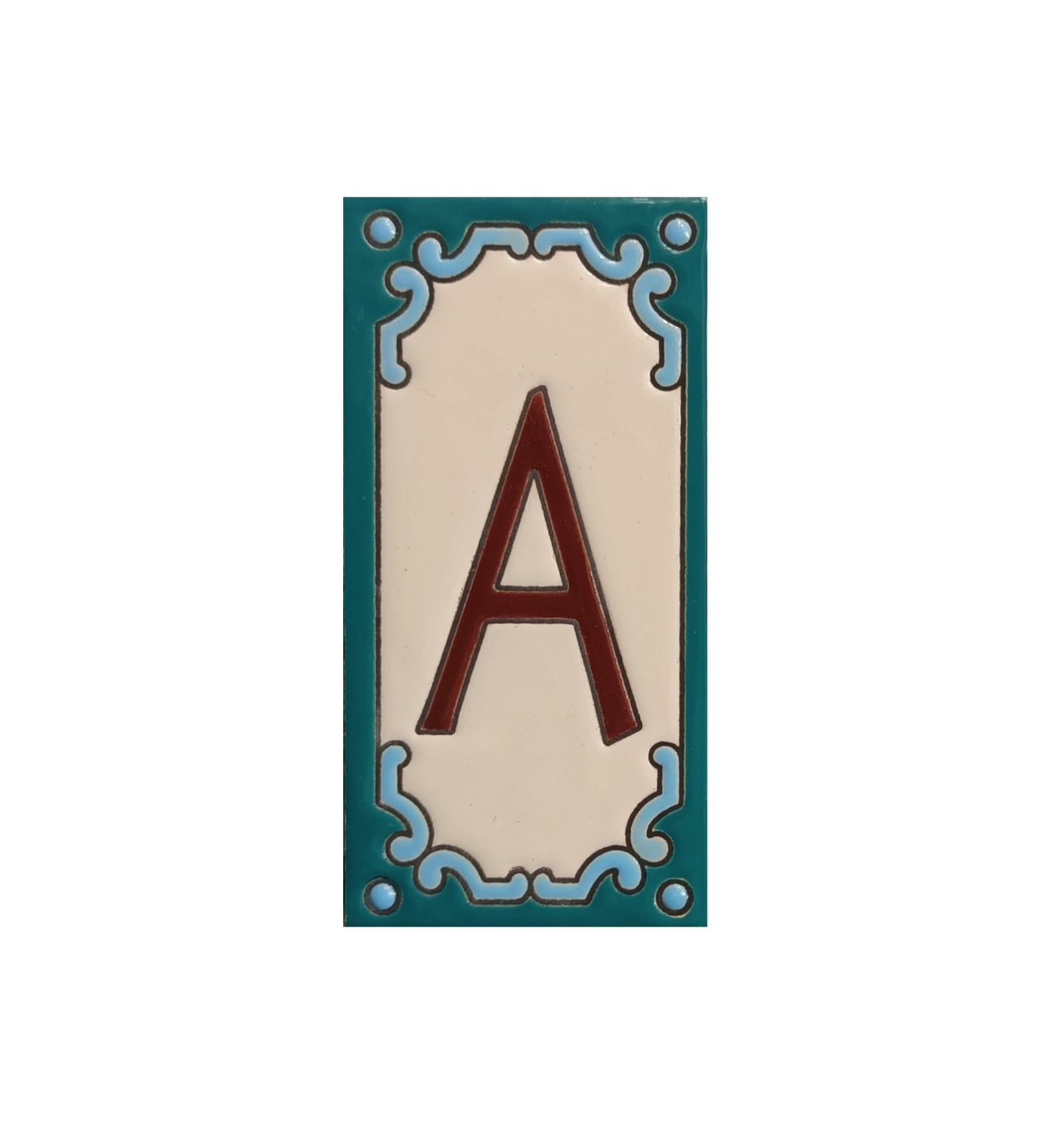 Hand-Painted Ceramic House Number Tiles 11 x 5.5 cm | Jacho M-13
