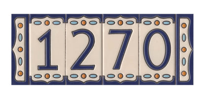 Nazari M-5 Spanish Hand-painted Ceramic House Number Tiles 11 x 5.5 cm