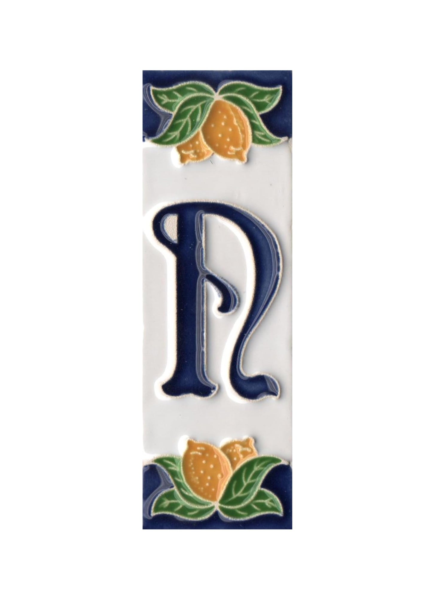 Italian Ceramic Lemon House Numbers & Letters Tiles 10 x 3.3 cm