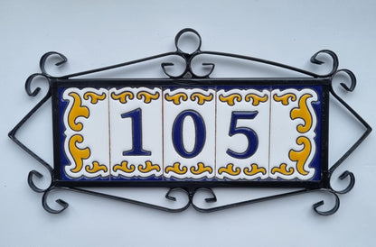 Hand-painted Ceramic Mini House Number Tiles | 2.95 x 1.46 x 0.2 inches 7.5 x 3.7cm | MD-05