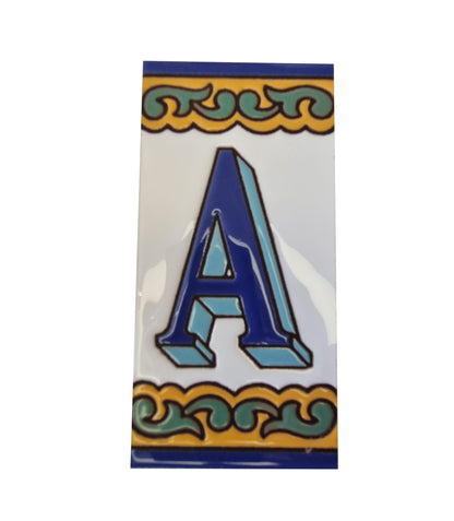 Ceramic House Numbers & Letters Tiles | Chalet Design | 15cm x 7.5cm 5.90" x 2.95"