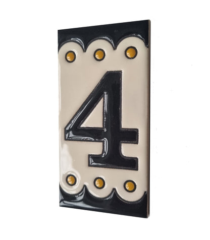 Soto M-3 Spanish Hand-painted Ceramic 11 x 5.5 cm or 2.16 x 4.33" Number Tiles