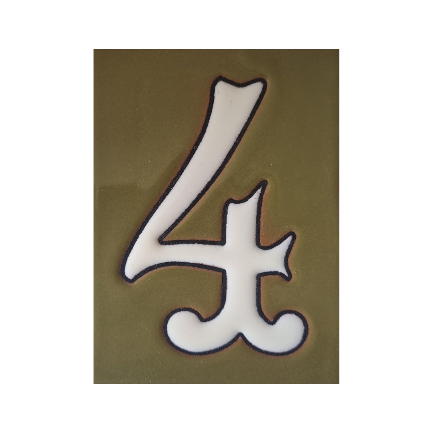 Hand-painted Costa Green Ceramic House Number Tiles 10 x 7.5cm
