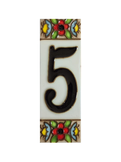 Spanish cherry number tiles with the option of wooden frames 10 x 3.3 cm