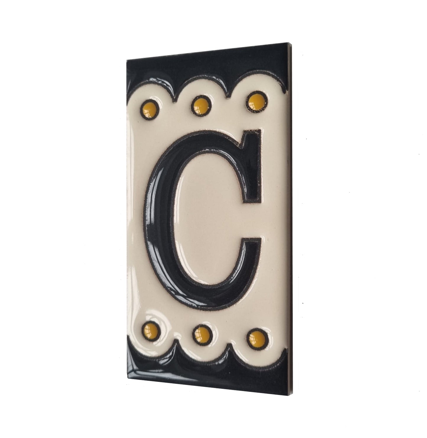 Soto M-3 Spanish Hand-painted Ceramic 11 x 5.5 cm or 2.16 x 4.33" Number Tiles