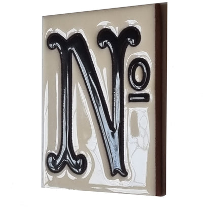 Hand-painted Costa Black & White Ceramic House Number Tiles 10 x 7.5cm