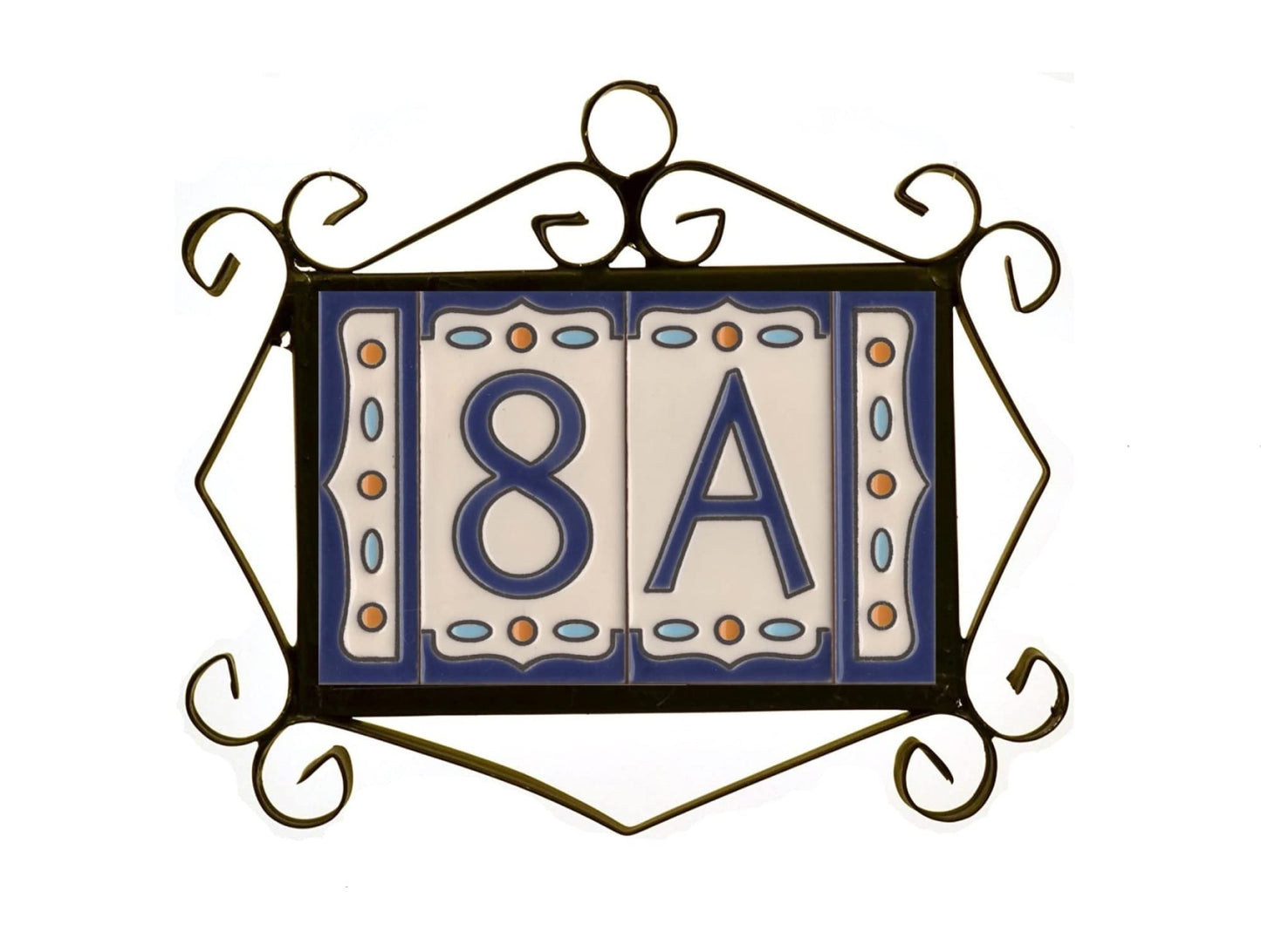 Nazari M-5 Spanish Hand-painted Ceramic House Number Tiles 11 x 5.5 cm