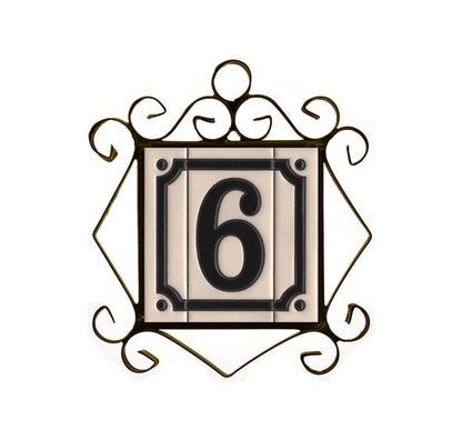 French White Classic Hand-Painted House Number Tiles 4.3' x 2.2' 11 x 5.5cm & Optional Metal Frames