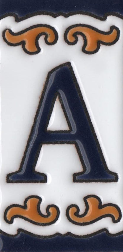 Hand-painted Ceramic Mini House Number Tiles | 2.95 x 1.46 x 0.2 inches 7.5 x 3.7cm | MD-05