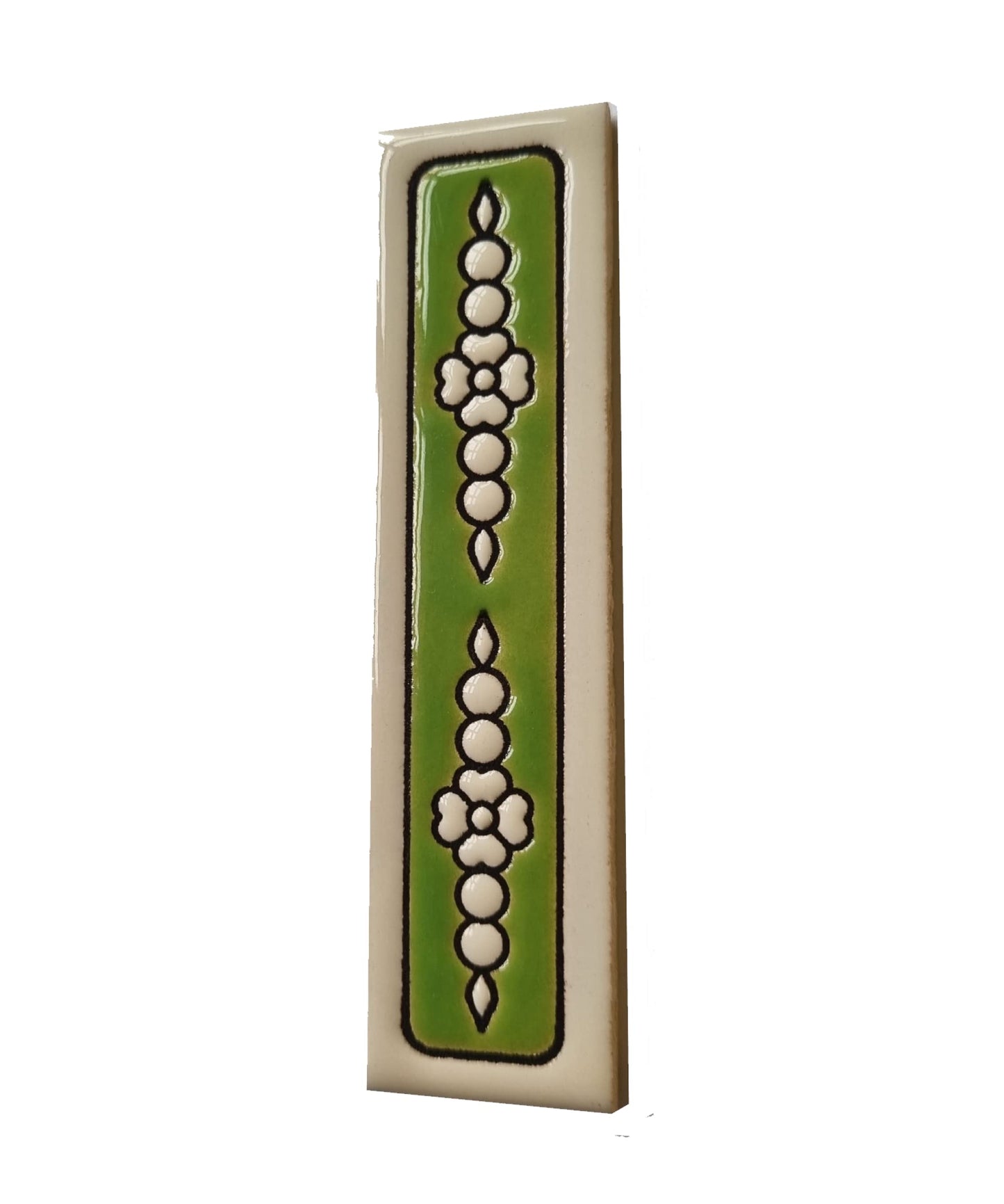 Atalaya Green Hand-Painted Ceramic House Number Tiles 11 x 5.5cm