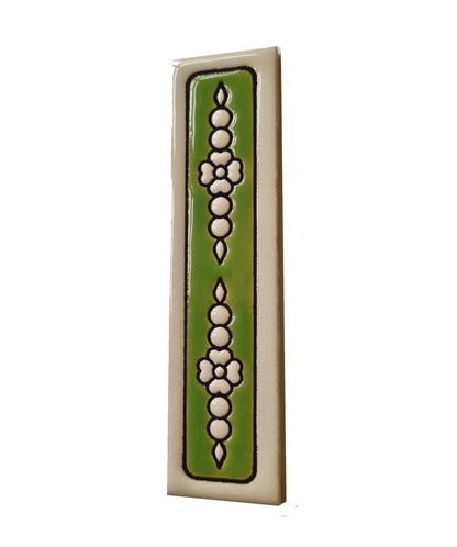 Atalaya Green Hand-Painted Ceramic House Number Tiles 11 x 5.5cm