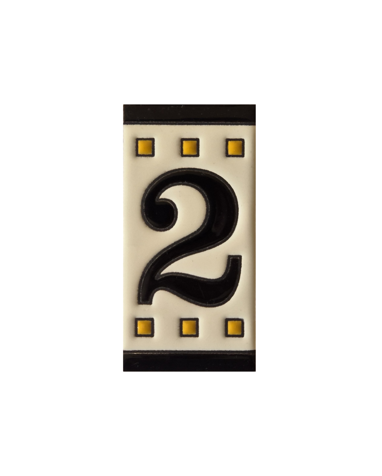 Soto Square Hand-painted Ceramic Black Number Tiles 11 x 5.5 cm