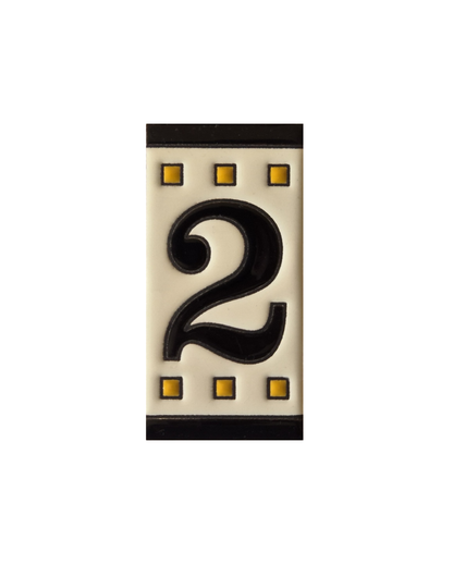 Soto Square Hand-painted Ceramic Black Number Tiles 11 x 5.5 cm