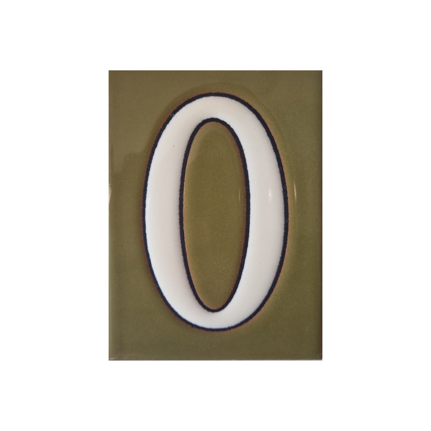 Hand-painted Costa Green Ceramic House Number Tiles 10 x 7.5cm