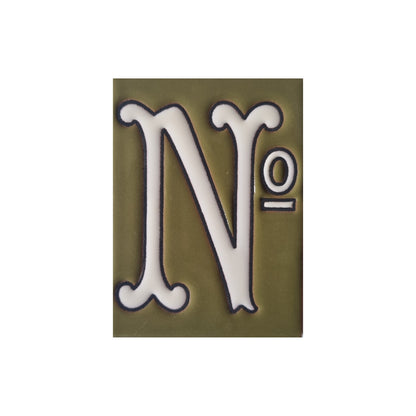 Hand-painted Costa Green Ceramic House Number Tiles 10 x 7.5cm