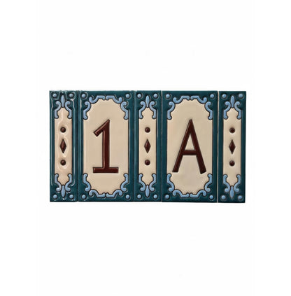 Hand-Painted Ceramic House Number Tiles 11 x 5.5 cm | Jacho M-13