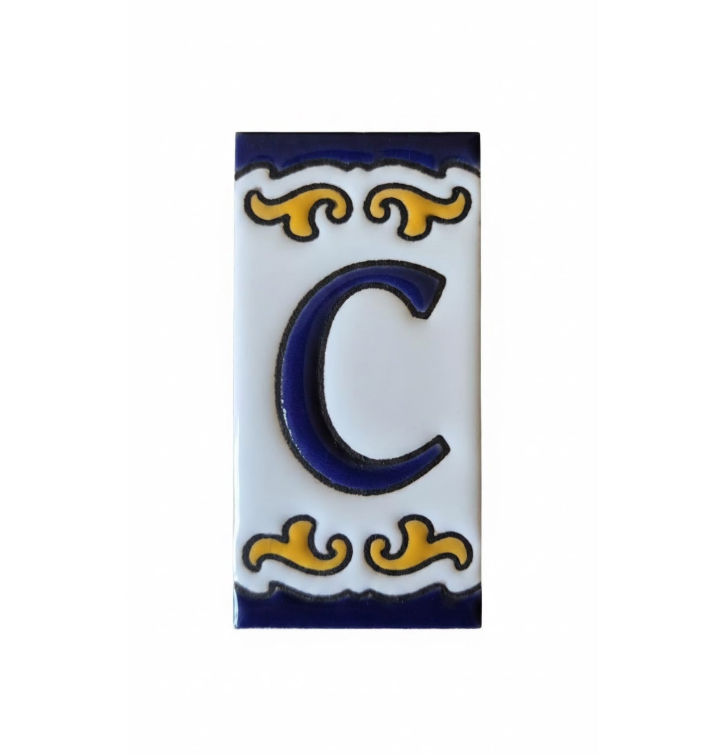 Hand-painted Ceramic Mini House Number Tiles | 2.95 x 1.46 x 0.2 inches 7.5 x 3.7cm | MD-05