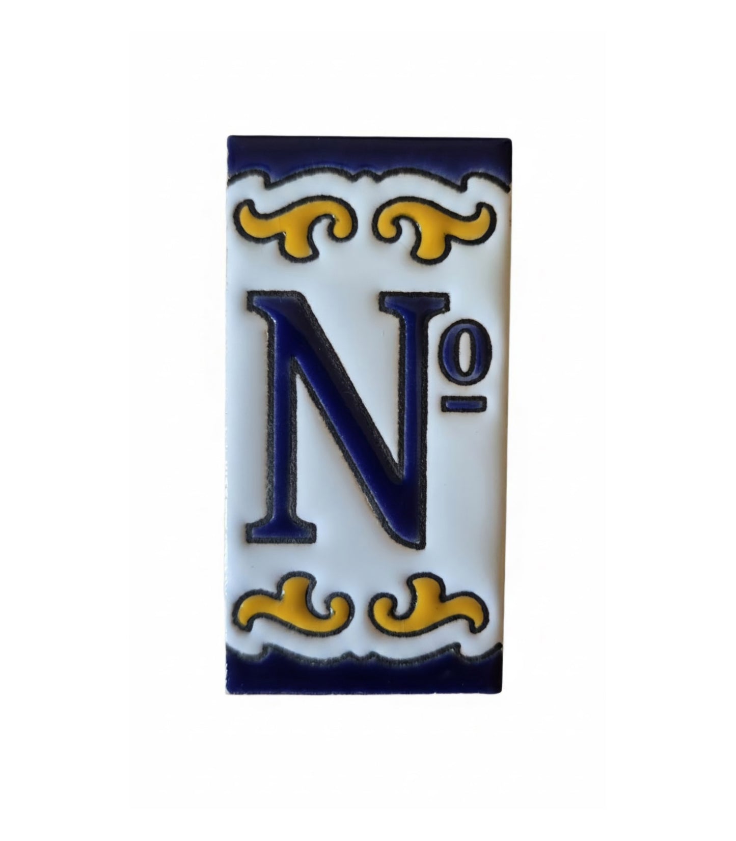 Hand-painted Ceramic Mini House Number Tiles | 2.95 x 1.46 x 0.2 inches 7.5 x 3.7cm | MD-05