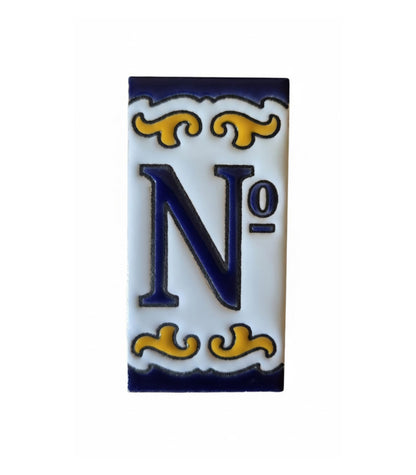 Hand-painted Ceramic Mini House Number Tiles | 2.95 x 1.46 x 0.2 inches 7.5 x 3.7cm | MD-05
