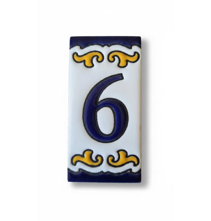 Hand-painted Ceramic Mini House Number Tiles | 2.95 x 1.46 x 0.2 inches 7.5 x 3.7cm | MD-05