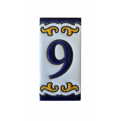 Hand-painted Ceramic Mini House Number Tiles | 2.95 x 1.46 x 0.2 inches 7.5 x 3.7cm | MD-05