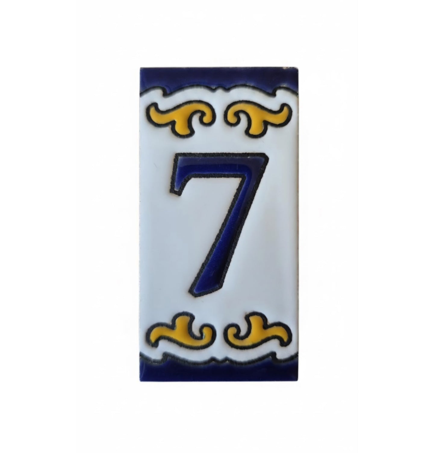 Hand-painted Ceramic Mini House Number Tiles | 2.95 x 1.46 x 0.2 inches 7.5 x 3.7cm | MD-05