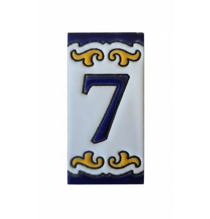 Hand-painted Ceramic Mini House Number Tiles | 2.95 x 1.46 x 0.2 inches 7.5 x 3.7cm | MD-05