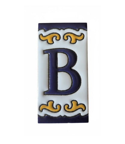 Hand-painted Ceramic Mini House Number Tiles | 2.95 x 1.46 x 0.2 inches 7.5 x 3.7cm | MD-05