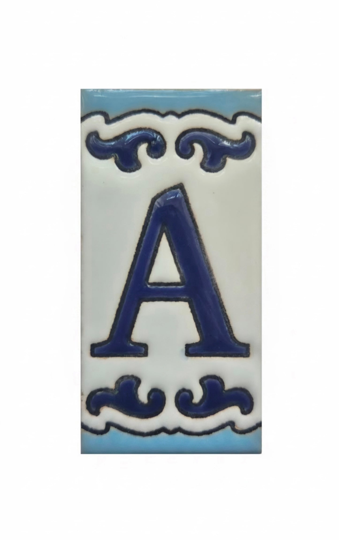 Spanish Hand-Painted Ceramic House Number Tiles | MD-02 | 7.5x3.7cm