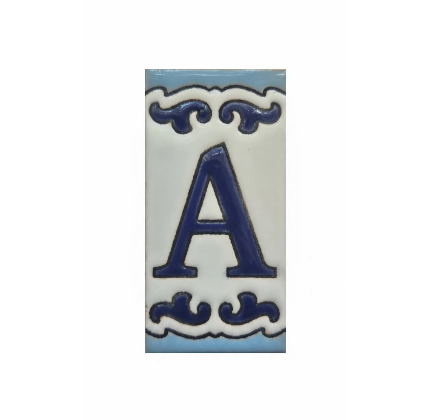 Spanish Hand-Painted Ceramic House Number Tiles | MD-02 | 7.5x3.7cm