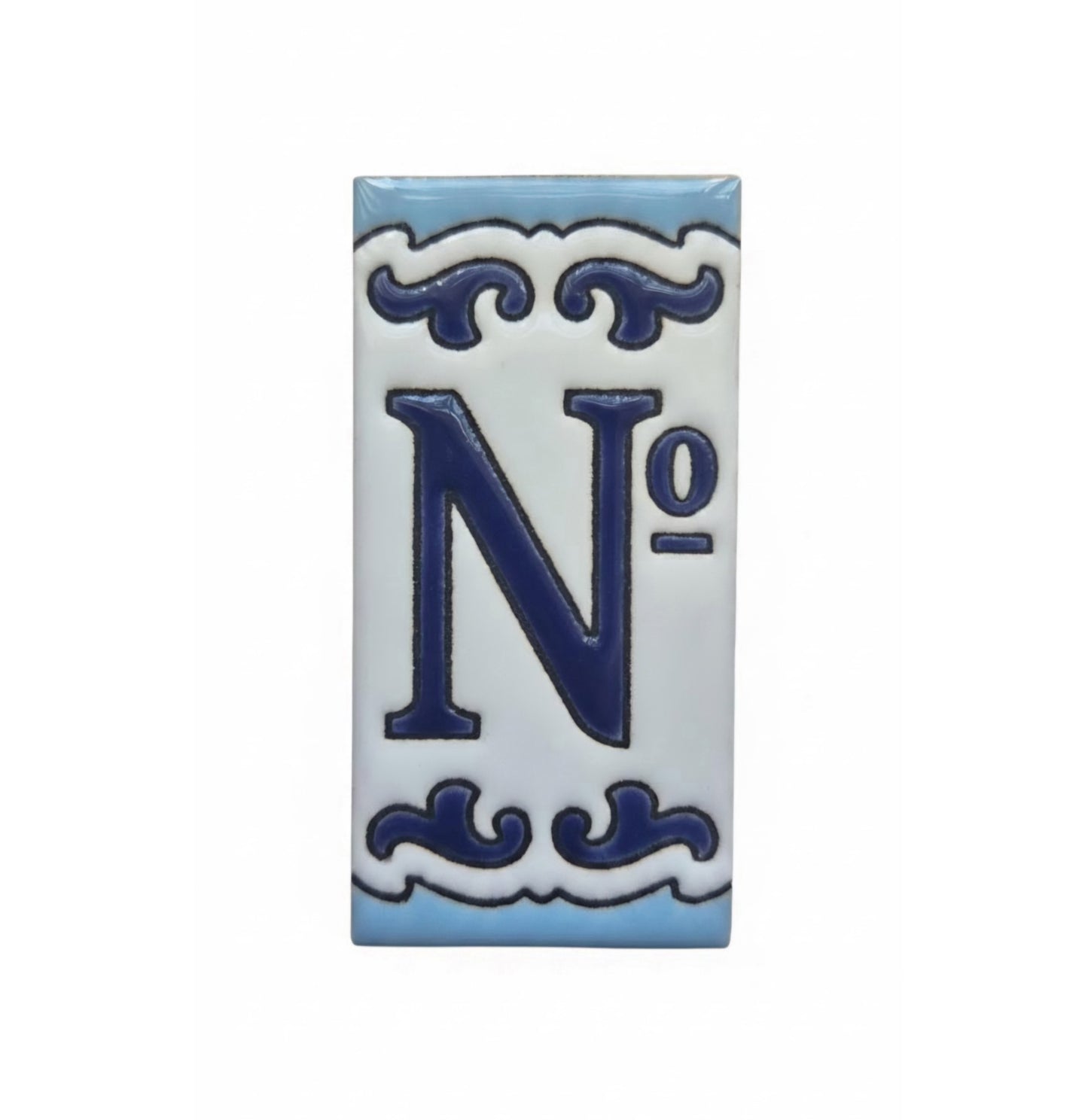 Spanish Hand-Painted Ceramic House Number Tiles | MD-02 | 7.5x3.7cm