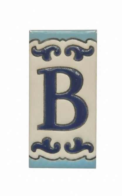 Spanish Hand-Painted Ceramic House Number Tiles | MD-02 | 7.5x3.7cm