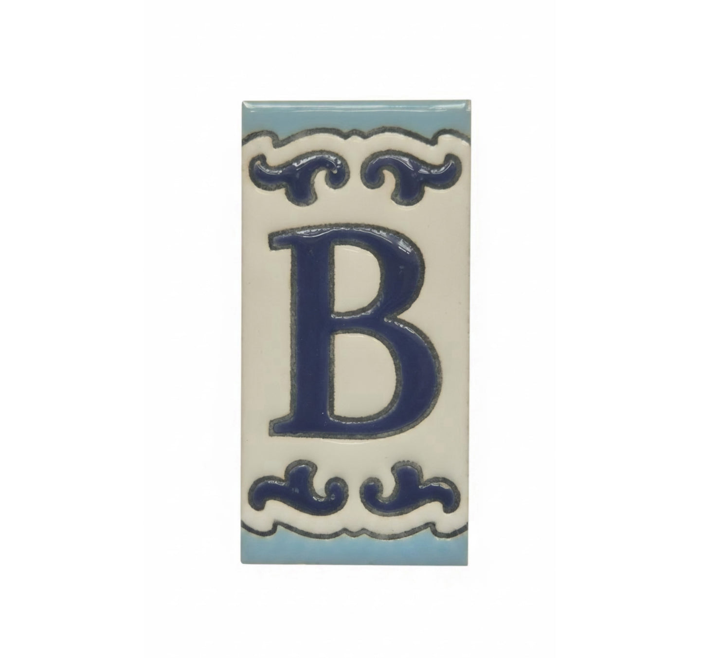 Spanish Hand-Painted Ceramic House Number Tiles | MD-02 | 7.5x3.7cm
