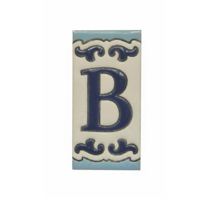 Spanish Hand-Painted Ceramic House Number Tiles | MD-02 | 7.5x3.7cm