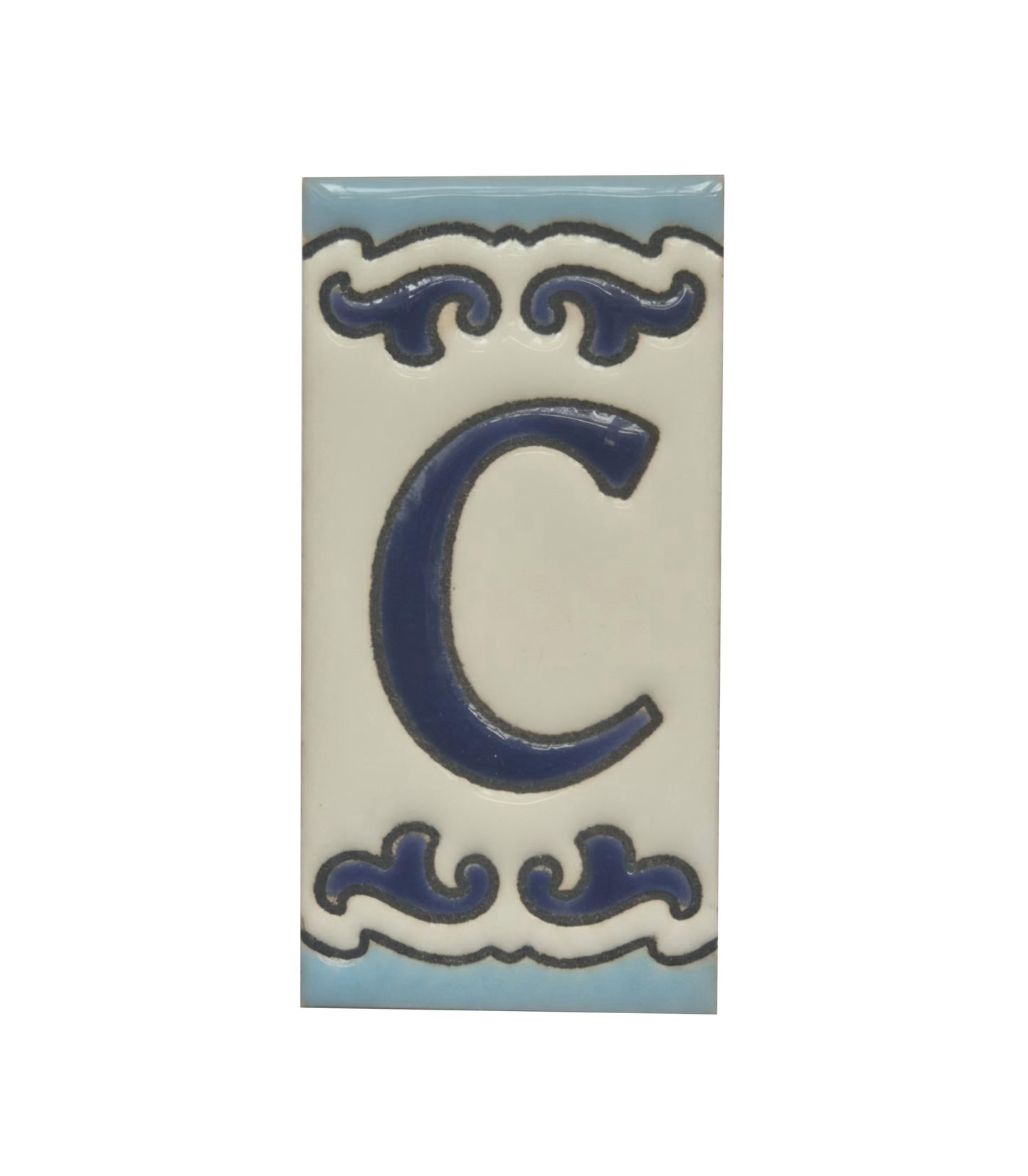 Spanish Hand-Painted Ceramic House Number Tiles | MD-02 | 7.5x3.7cm