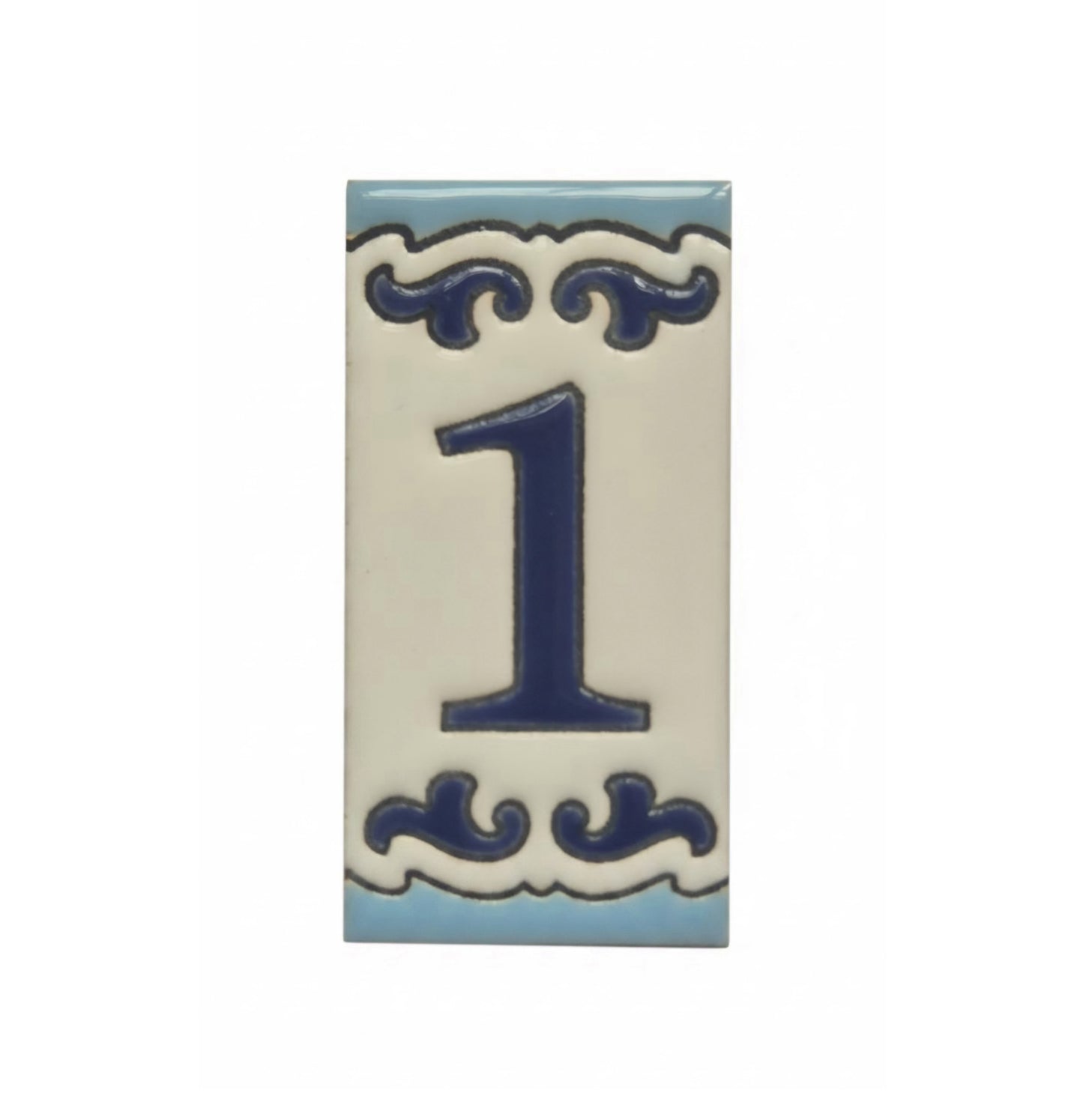 Spanish Hand-Painted Ceramic House Number Tiles | MD-02 | 7.5x3.7cm