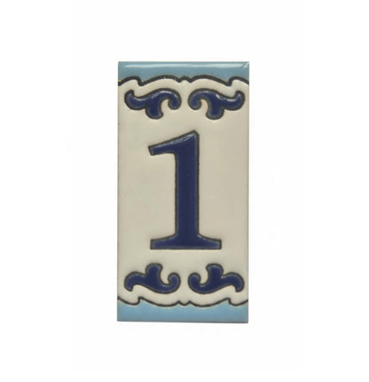 Spanish Hand-Painted Ceramic House Number Tiles | MD-02 | 7.5x3.7cm